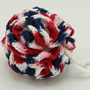 100% Cotton | Body Shower Pouf | Patriotic | Red, White, Blue
