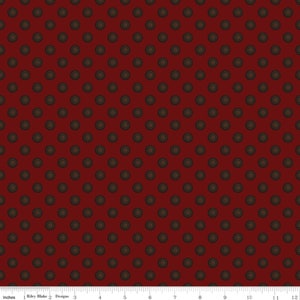 1 Yard PRE-CUT | Huckleberry Saltbox -Antique Door Knobs in Mahogany red | Riley Blake | Karen Walker | Pre-Cut 1 Yard | Priced per yard