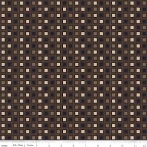 1 Yard PRE-CUT | Huckleberry Saltbox - Blocks in Brown | Riley Blake | Karen Walker | Pre-Cut 1 Yard | Priced per yard