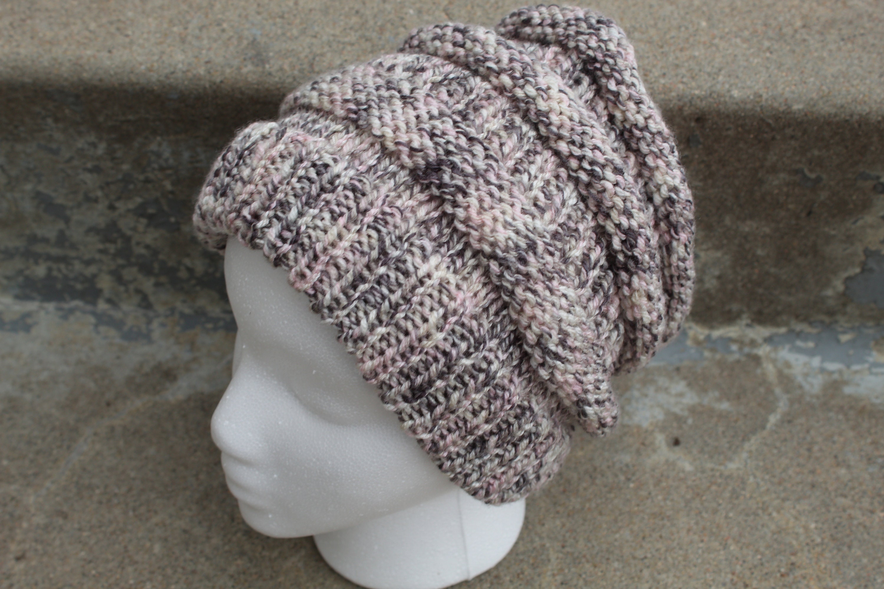 Adult Slouchy Hat Eddington Ridge Blush Pink & Gray Etsy