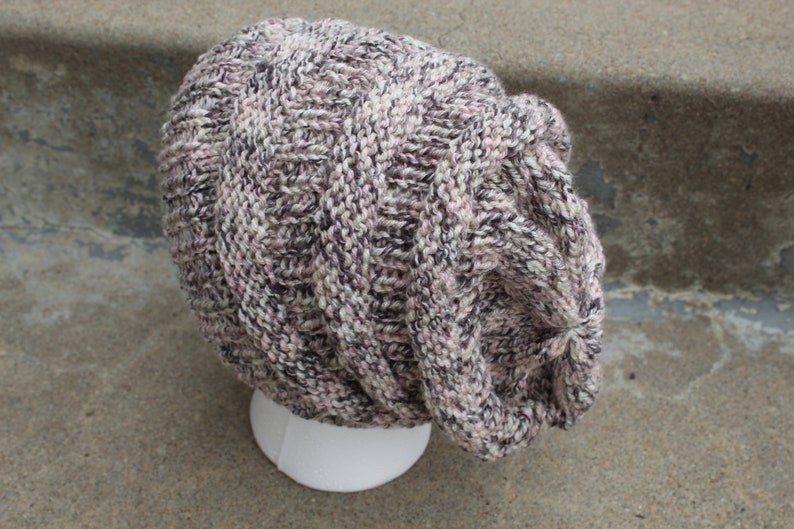 Adult Slouchy Hat Eddington Ridge Blush Pink & Gray Etsy