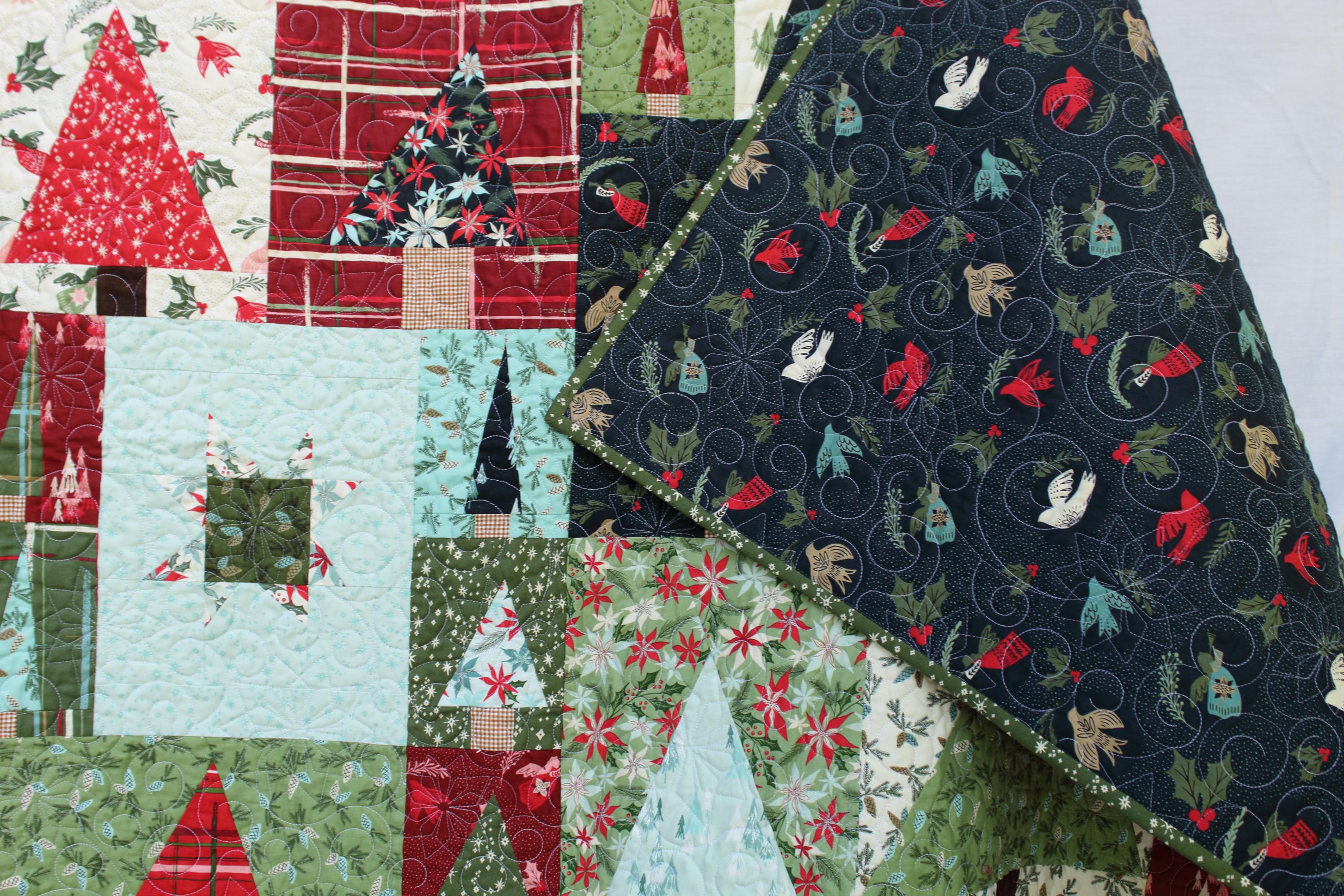 Handmade Pine Hollow Patchwork Forest Finished Quilt | Pine Trees ...