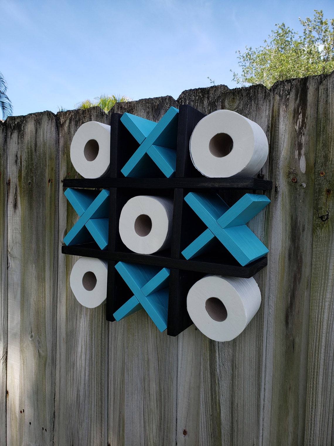 Tic Tac Toe Toilet Paper Holder Game Room Art Bathroom Storage Etsy
