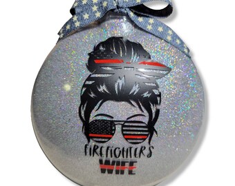 Firefighters Wife Glitter Ornament