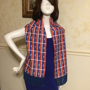 Haitian Color Scarves .Red White  Blue. Rich Vibrant  Colors.Unique.Size  55” L x 11 3/4 “ w