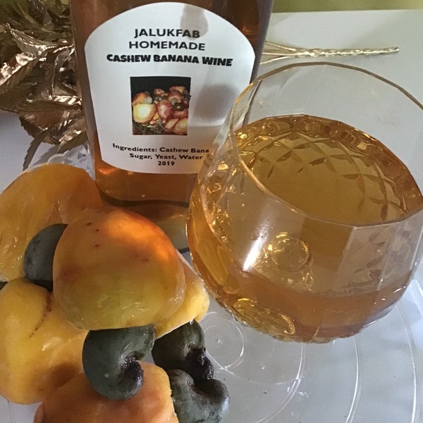 2019  Homemade Cashew Fruit Wine.  Rare Wines  2 Size, 5 oz , 24.7 oz. Limited Quantity.