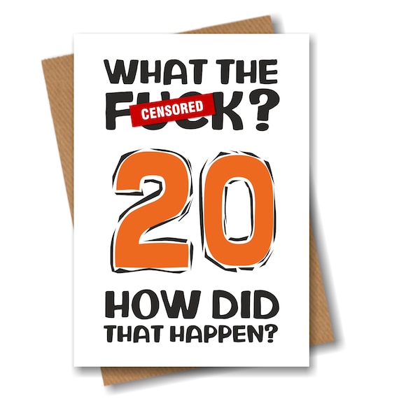 Funny Rude 20th Birthday Card for Adult Him Son Grandson - Etsy UK Funny Rude 20th Birthday Card for Adult Him Son Grandson - Etsy UK