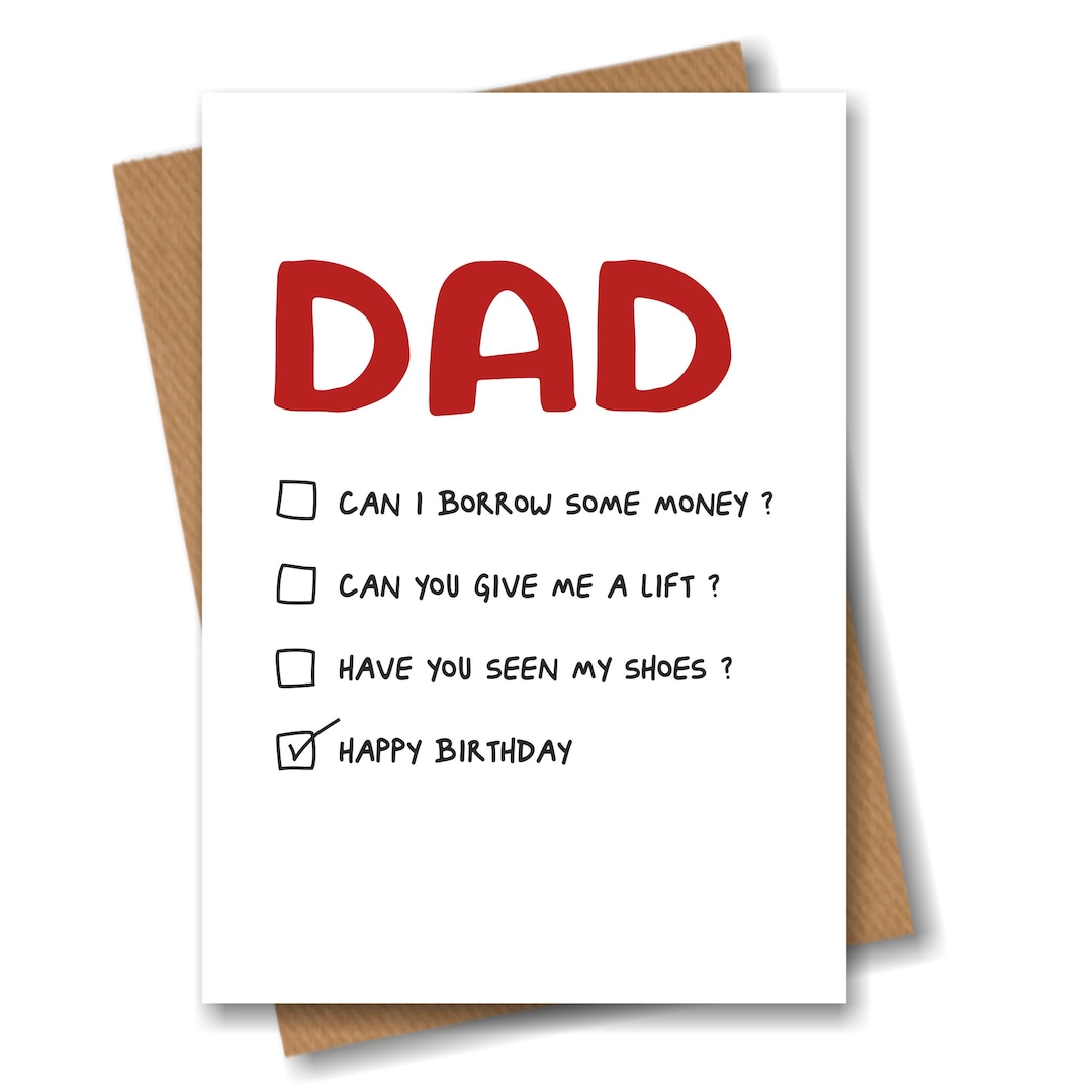 Funny Birthday Card for Dad Multi Choice Happy Birthday Etsy — free download