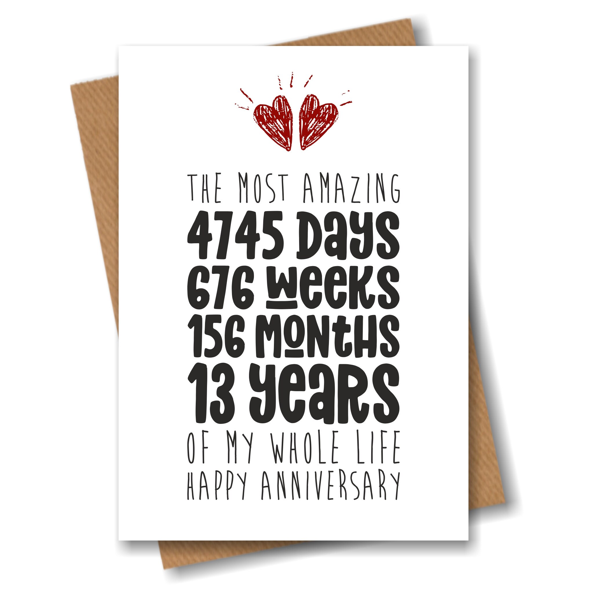 13th Anniversary Card – the Most Amazing Thirteen Years of My Life