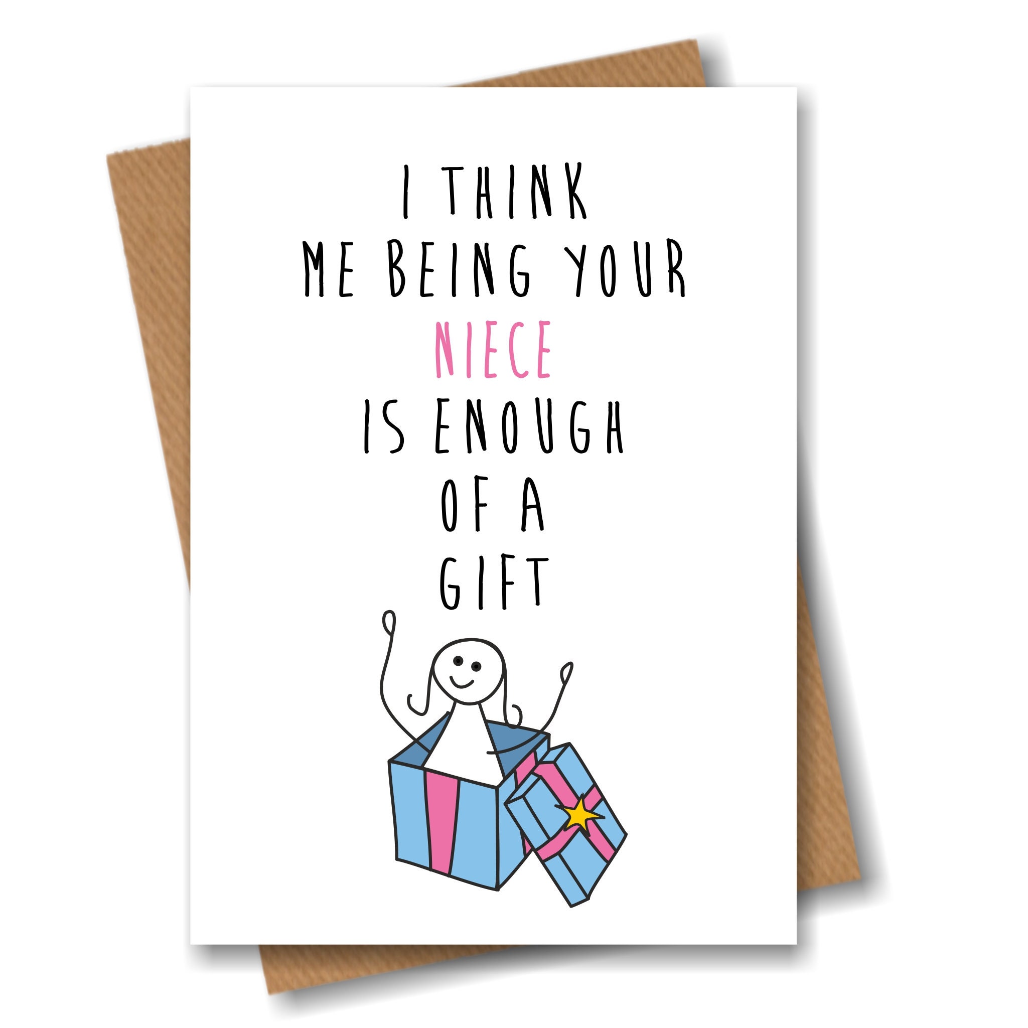 Funny Birthday Card for Aunt Aunty Uncle - I Think Me Being Your Niece ...