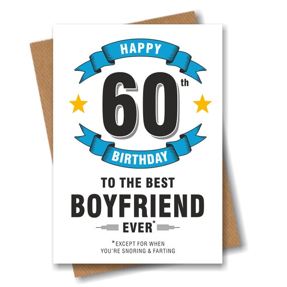 Boyfriend 60th Birthday Card for Boyfriend Funny Snoring and - Etsy
