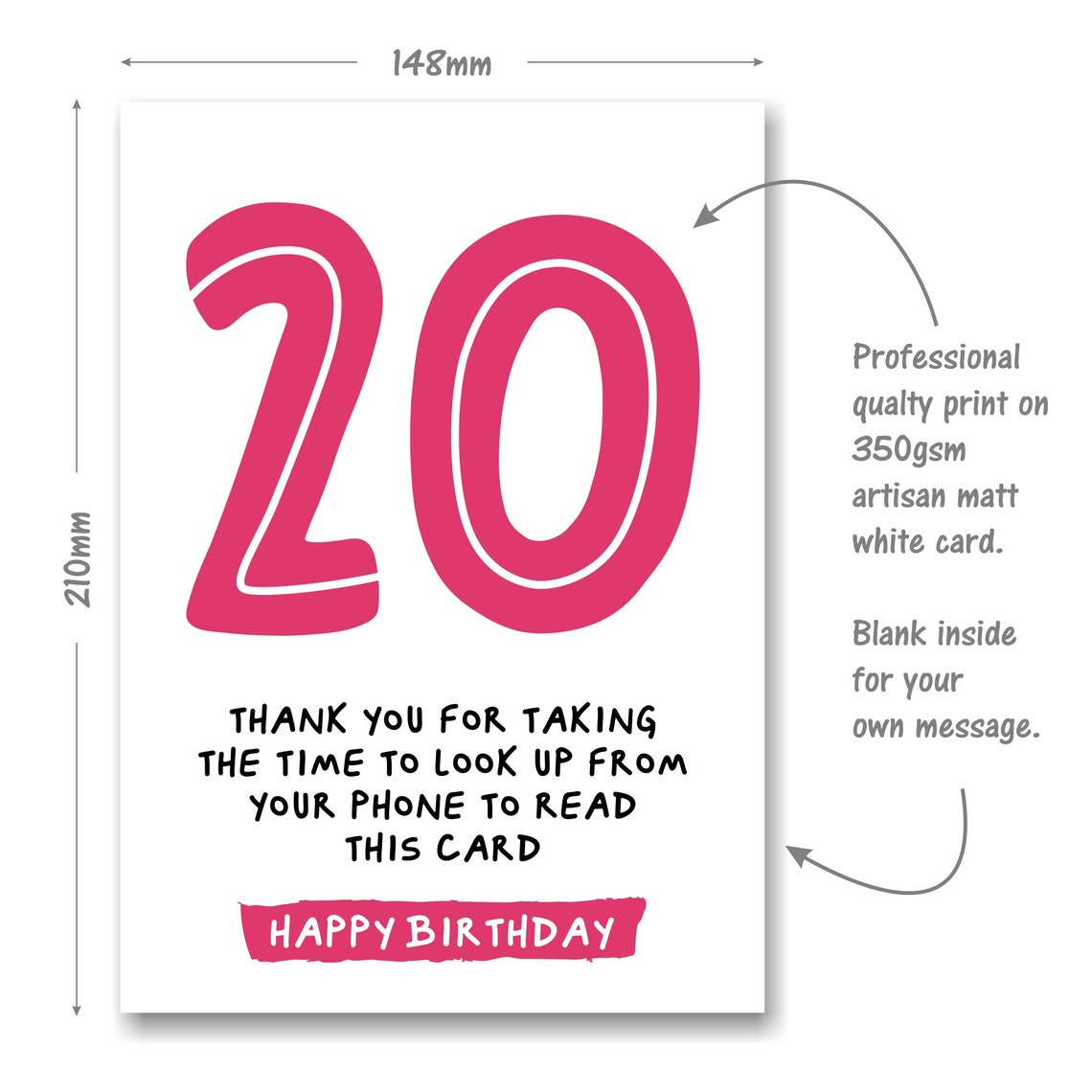 20th Birthday Card Funny Joke For 20 Year Old Etsy UK