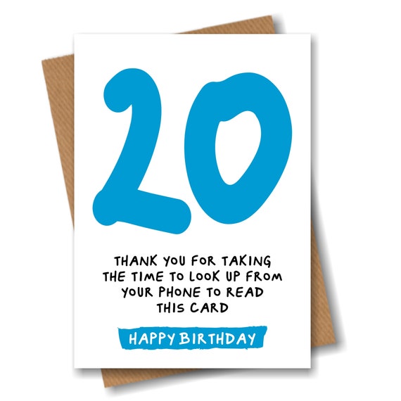 20th Birthday Card Funny Joke for 20 Year Old - Etsy UK 20th Birthday Card Funny Joke for 20 Year Old - Etsy UK