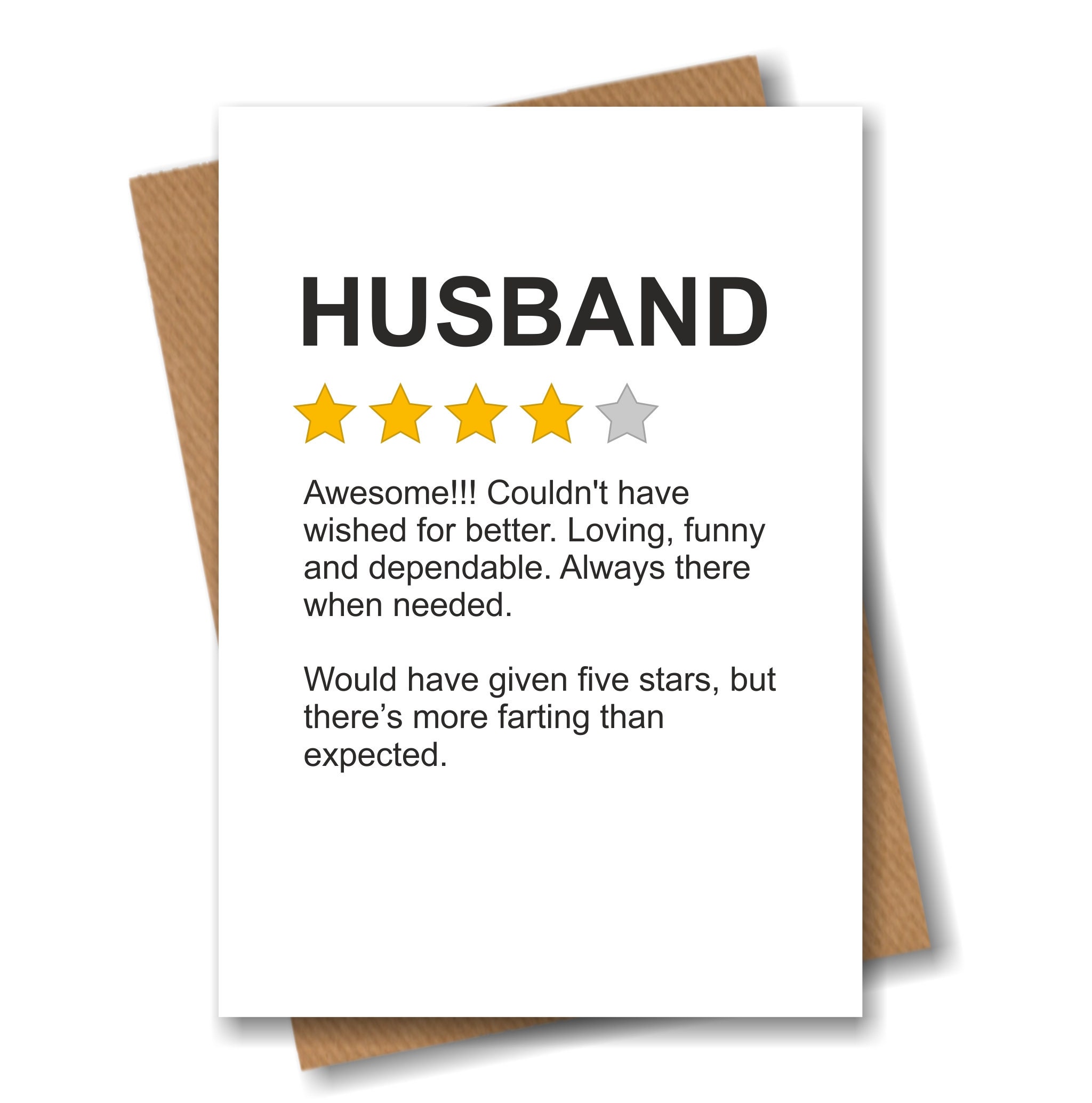 Funny Anniversary Card - "5 Stars Would Marry Again" - For Husband/Wife Birthday Valentine's Day