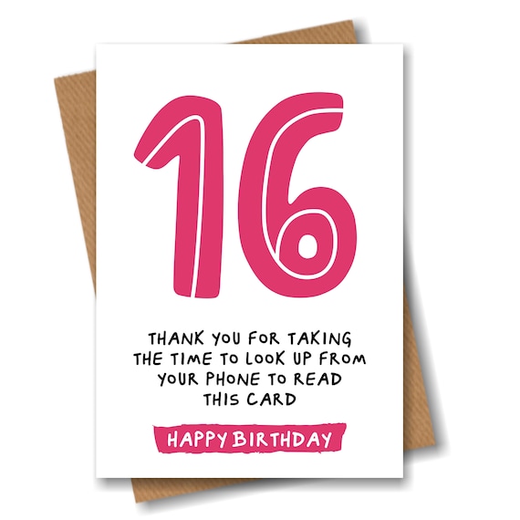16th Birthday Card Funny Joke For 16 Year Old Etsy