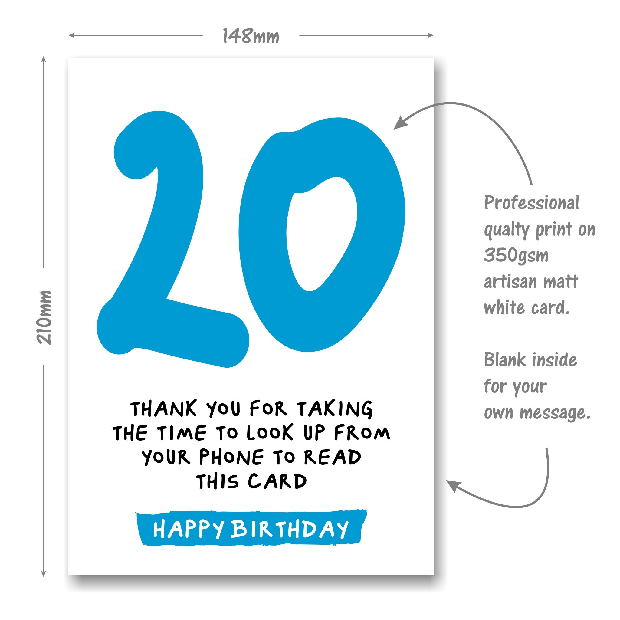 20th Birthday Card - Funny Joke for 20 Year Old - Etsy