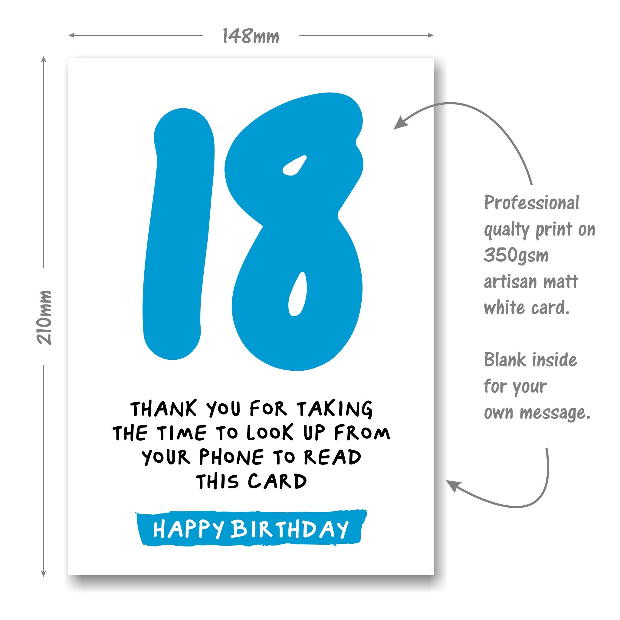 Funny Humorous 18th Birthday Gold Foiled Age Card 