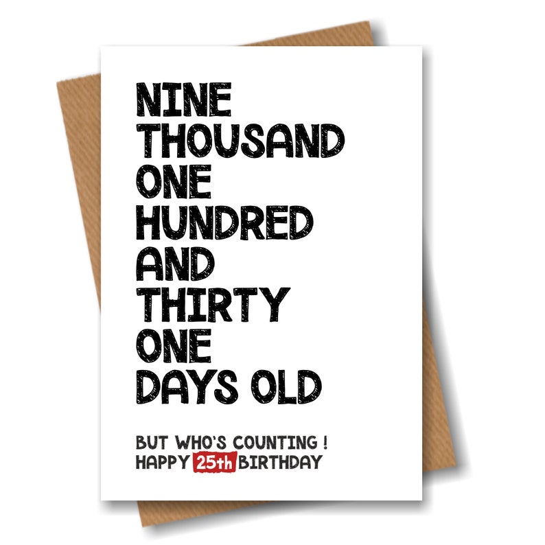 25th birthday card
