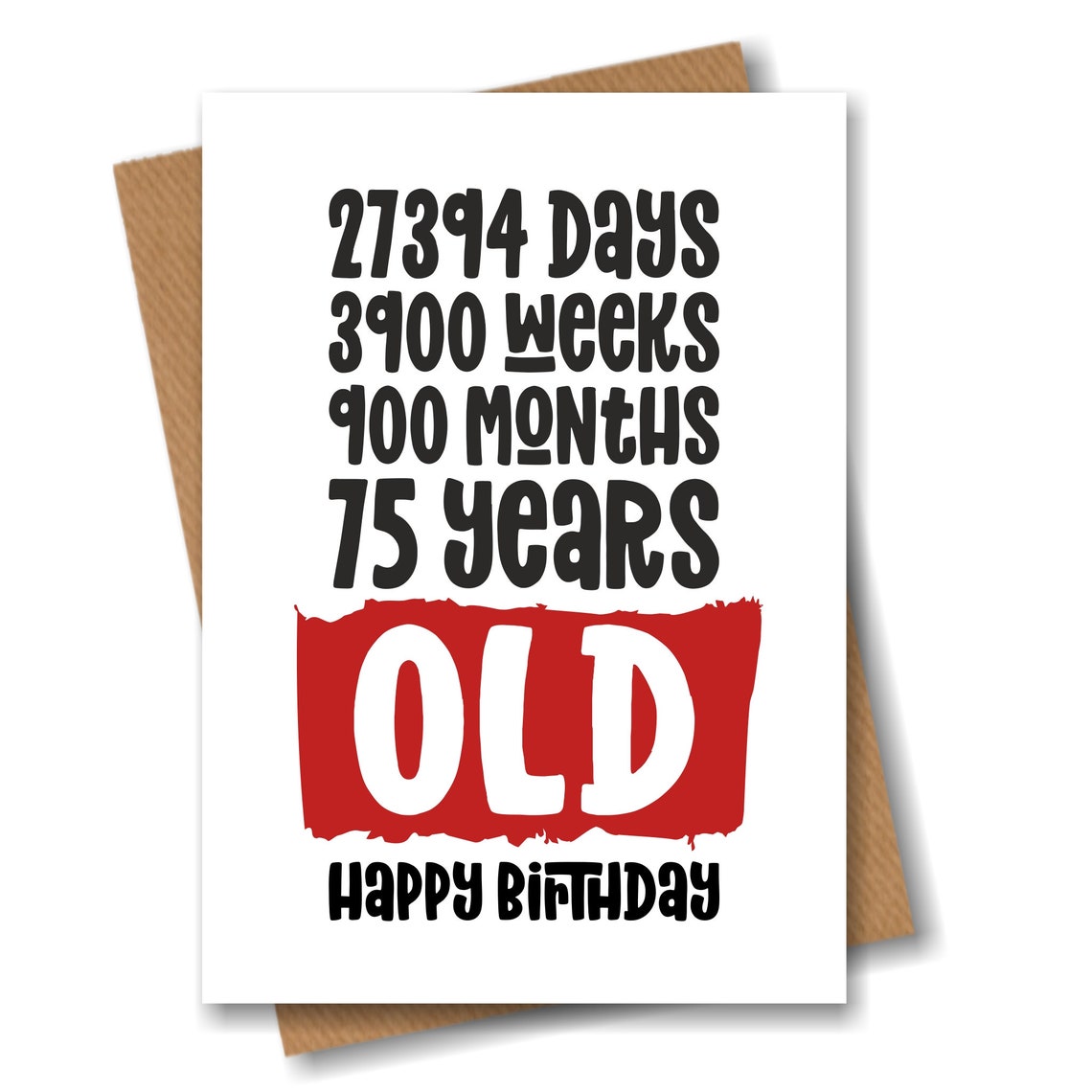 75th Birthday Card Funny Card for Him or Her 75 Years Old | Etsy UK