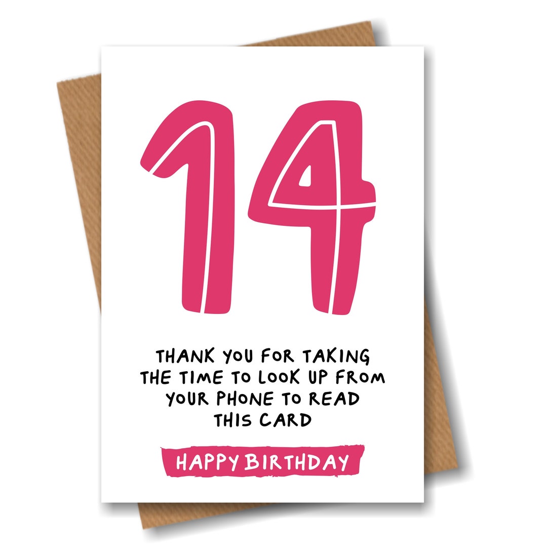 14th-birthday-card-funny-joke-for-14-year-old-etsy
