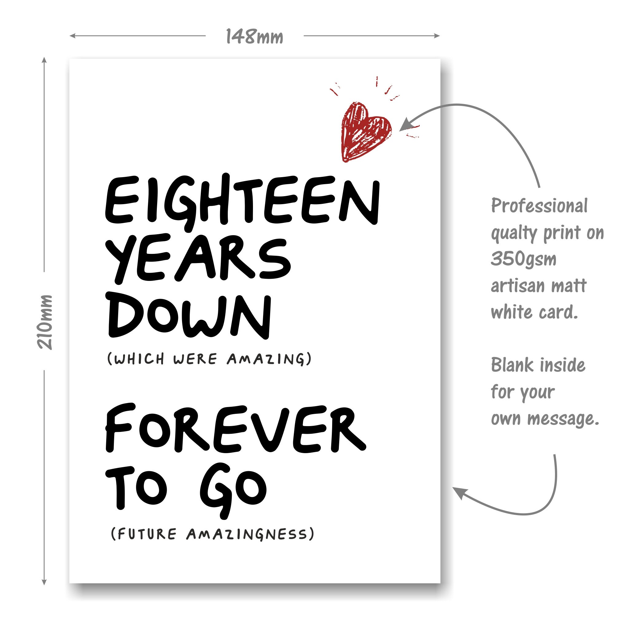 Carte D'anniversaire De Mariage De 18 Ans | Carte De Joyeux