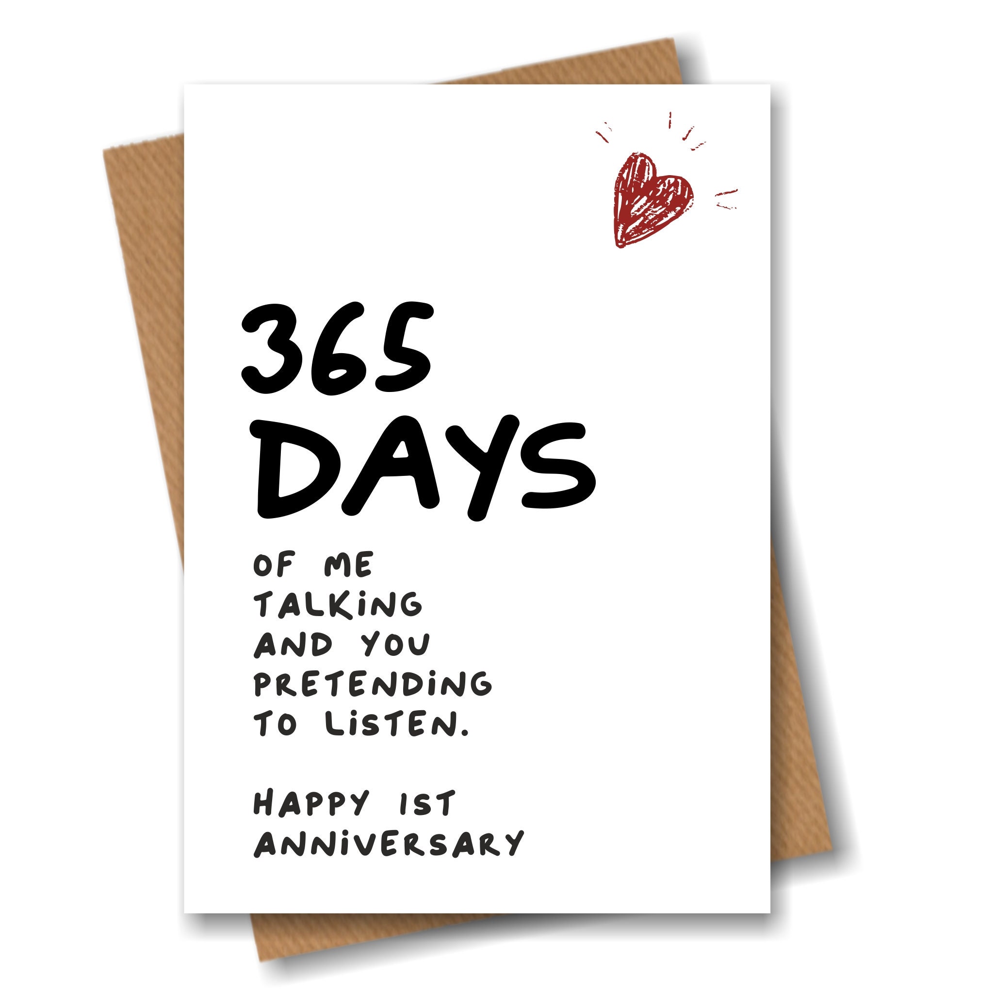 1st Anniversary Card 365 Days of Me Talking Funny for 