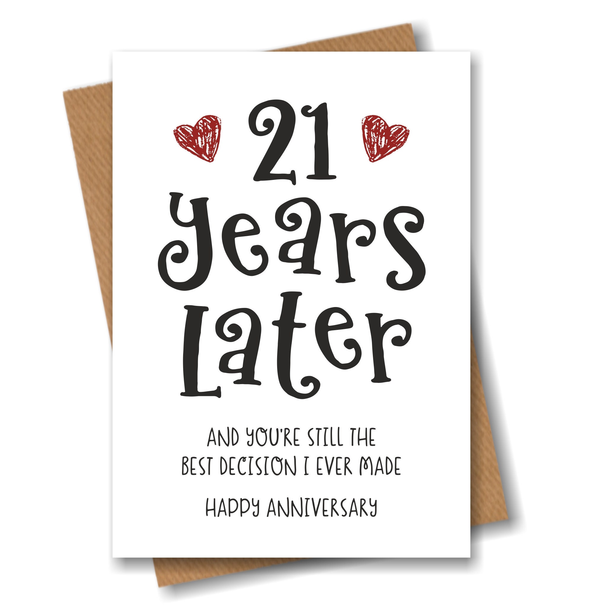 21 Year Anniversary Card - The Best Decision I Ever Made - Funny 21st Year Card for Husband Wife Boyfriend Girlfriend
