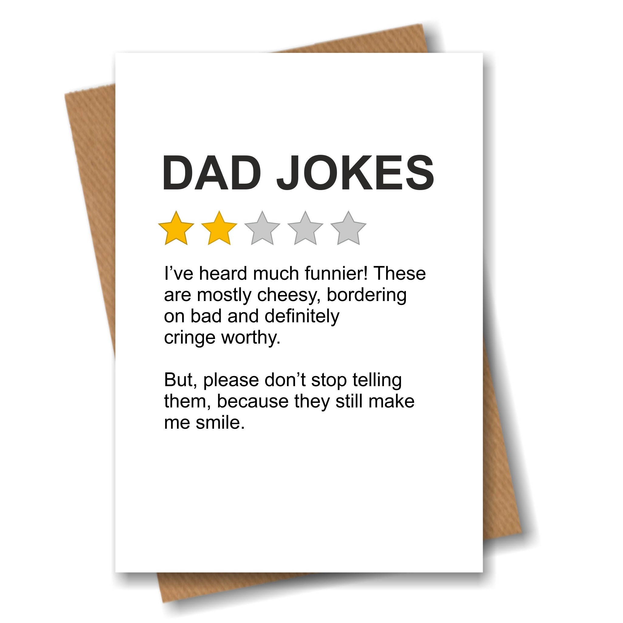 Funny Birthday Card For Dad Dad Jokes Rating Review Etsy Uk