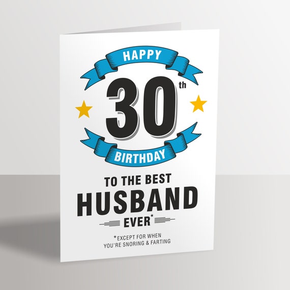 Buy Husband 30th Birthday Card for Husband Funny Snoring and