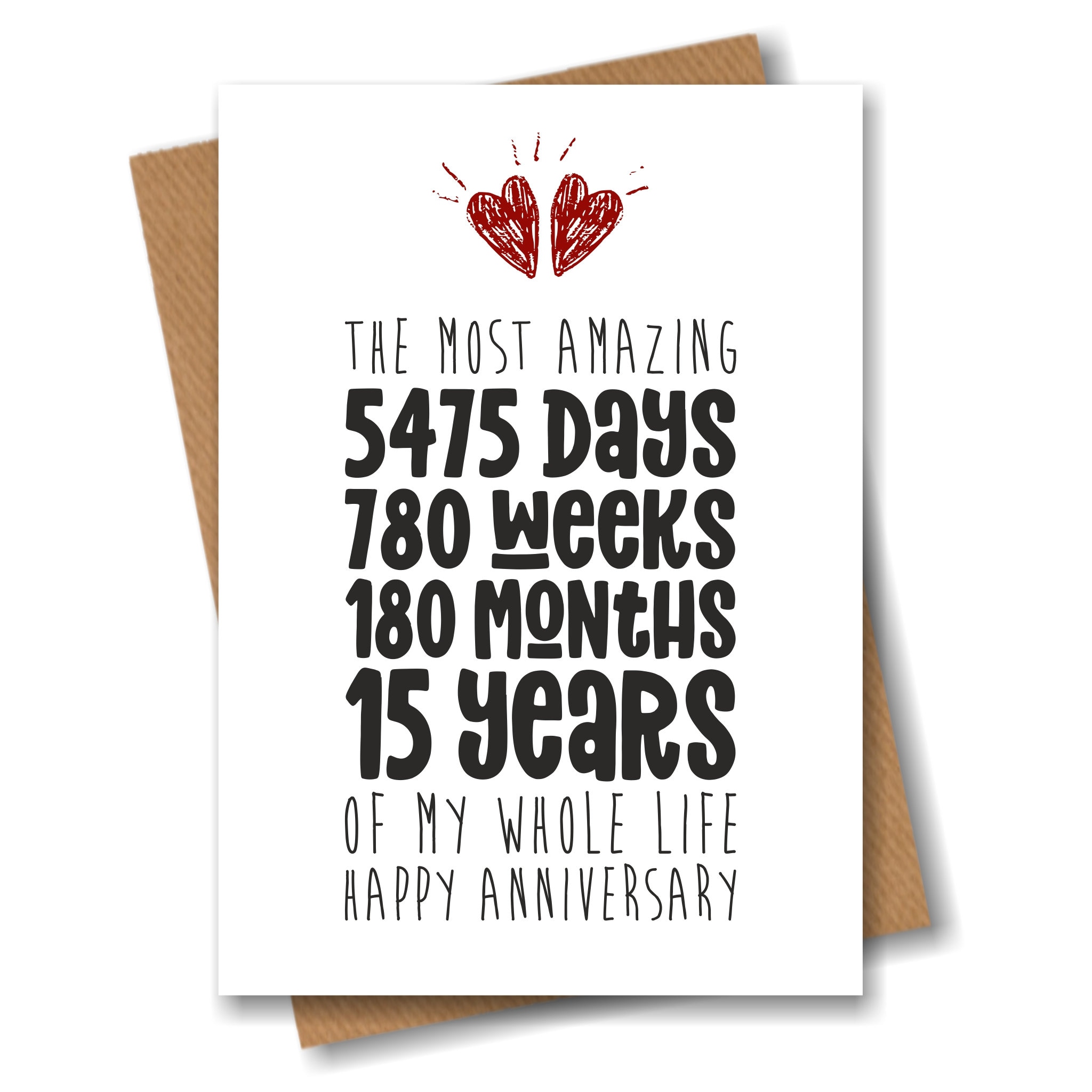 15th Anniversary Card – the Most Amazing Fifteen Years of My Life