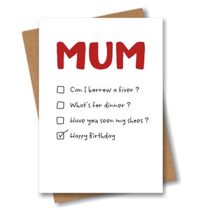 Funny Birthday Card for Mum - Multiple Choice - Happy Birthday Mum Humour Joke