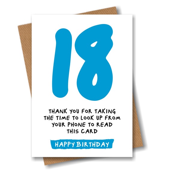 18th Birthday Card Funny Joke for 18 Year Old Etsy