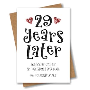 29 Year Anniversary Card - The Best Decision I Ever Made - Funny 29th Year Card for Husband Wife Boyfriend Girlfriend