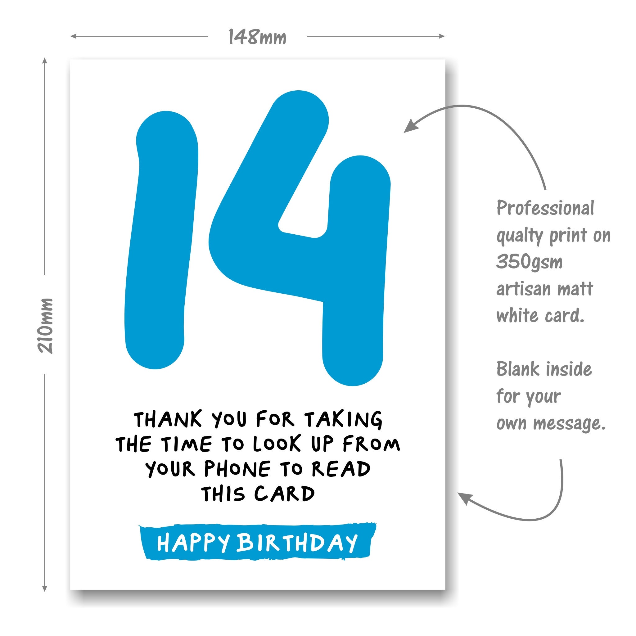 14th Birthday Card Funny Joke for 14 Year Old - Etsy Israel 14th Birthday Card Funny Joke for 14 Year Old - Etsy Israel
