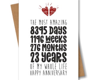 23rd Anniversary Card – The Most Amazing Twenty Three Years of My Life