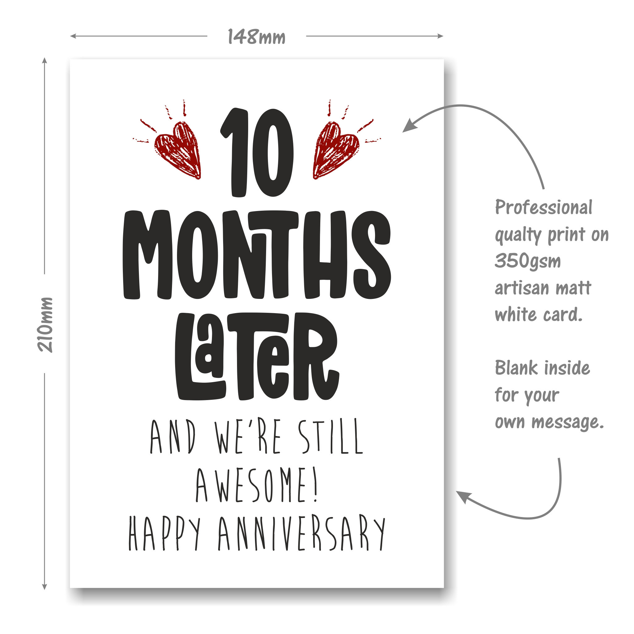 10th Month Anniversary Card 10 Months Later and Still Etsy