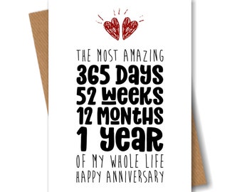 1st Anniversary Card – The Most Amazing Year of My Life