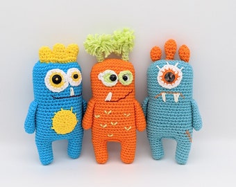 Monster, Bunte Monster, monster-Sammlung, Amigurumi, Kinderzimmer Dekor, Häkelmonster, Monster Spielzeug