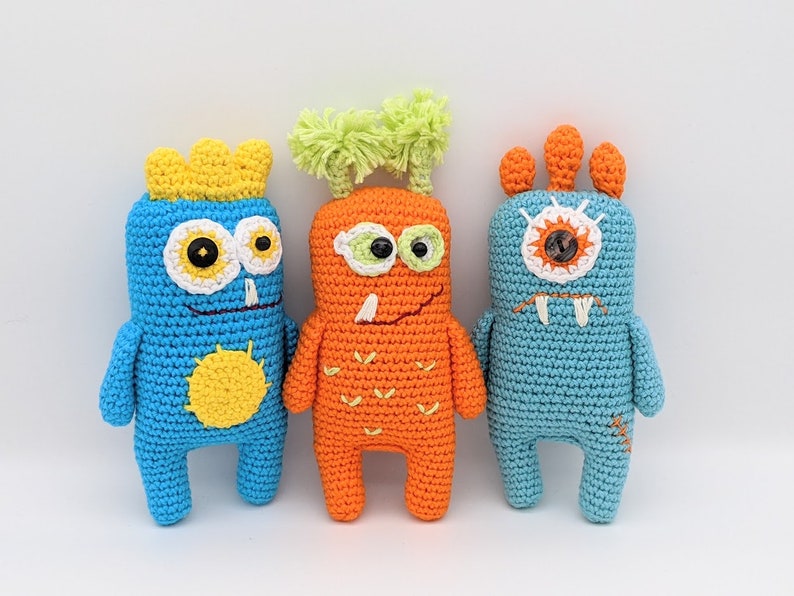 Monster, Bunte Monster, monster-Sammlung, Amigurumi, Kinderzimmer Dekor,Häkelmonster, Monster Spielzeug image 1