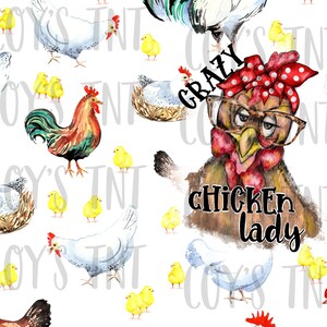 Crazy Chicken Lady 20oz tumbler wrap *digital* file only *digital* file only, sublimation