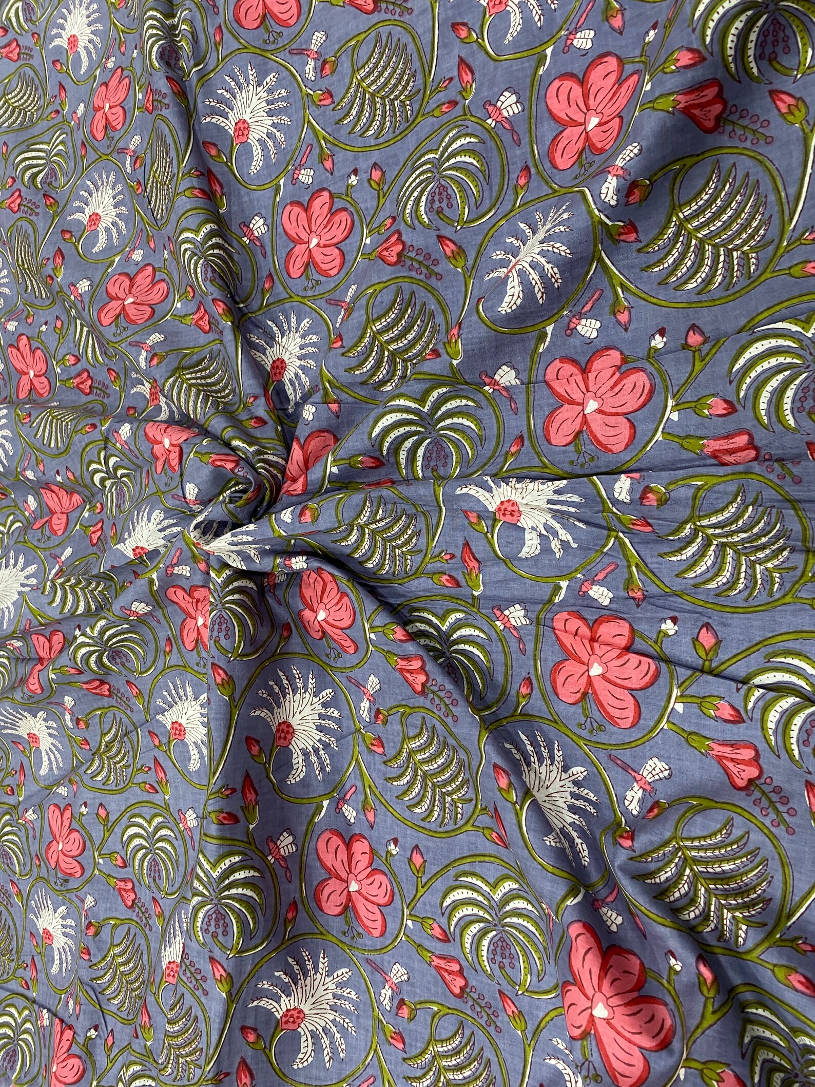 Cotton Screen Print Fabric. Etsy