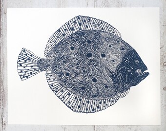 Turbot Limited Edition Lino Print