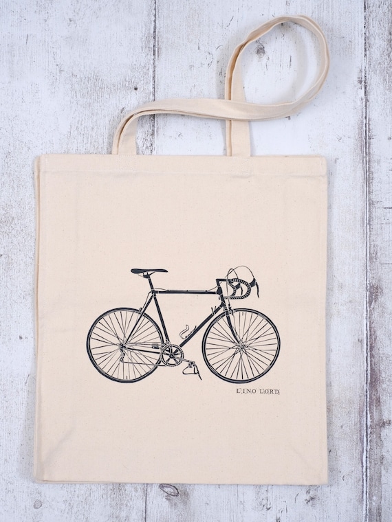 Canvas shopper bag with Steel Framed Bicycle Lino Print