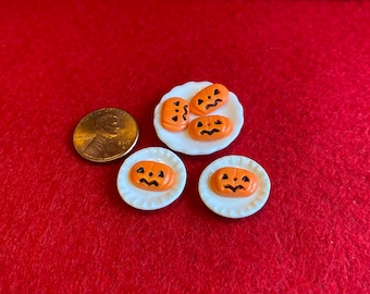 1:12 Galletas de calabaza en miniatura para casa de muñecas. Decorar para Halloween.