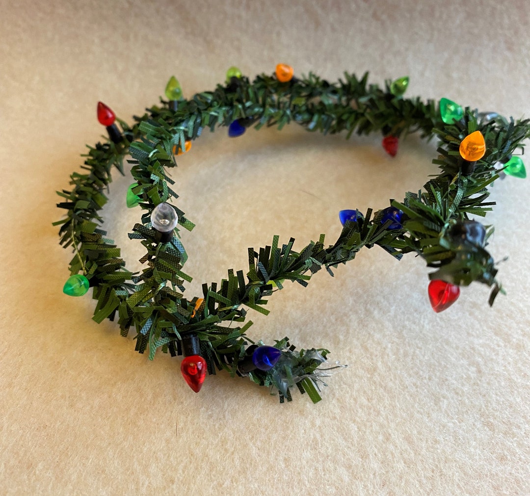 112 Miniature Dollhouse Christmas Garland With Fake Lights Etsy