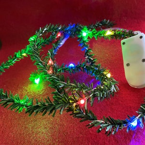 1:12 miniature dollhouse Christmas Garland Decoration with Battery Lights