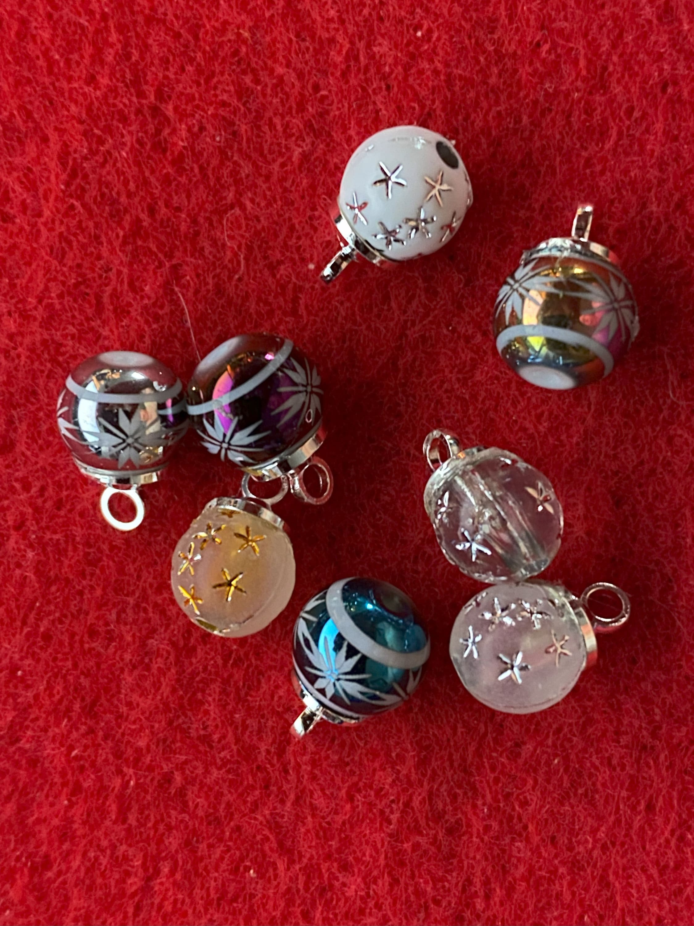 1:12 Miniature Dollhouse Christmas Ornaments 8mm (set of 8)