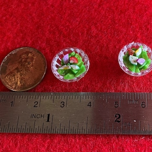 1:12 miniature dollhouse Individual Salad Set of 2