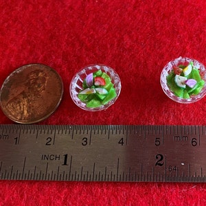 1:12 miniature dollhouse Individual Salad Set of 2