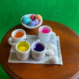 1:12 Miniatur Puppenhaus Osterei Eierfärbe Set